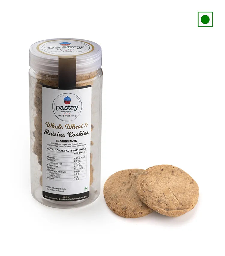 Buy Whole Wheat & Raisins Cookies (200 Grms) Annapoorna